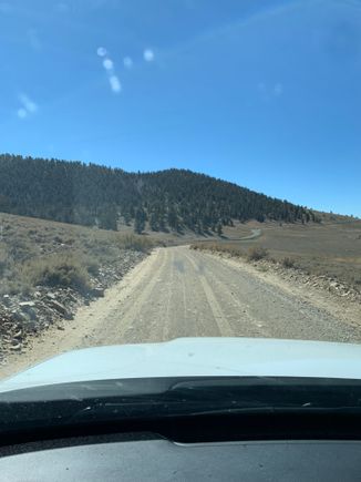 After a mile or so, I decided to turn around. The rocks were sharp and the road was washboarded. 