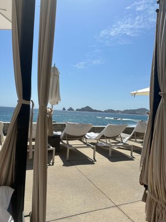 View from the cabana by the smaller pool