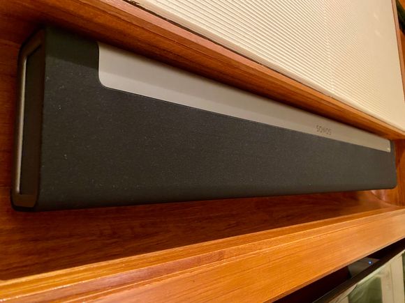 Sonos sound bar on the TV