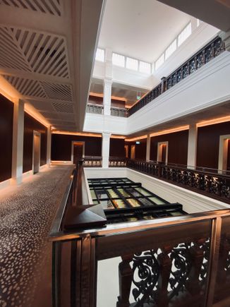 Winding hallways in the Capitol Kempinski