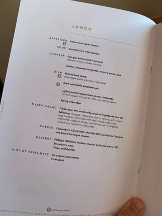 menu on board