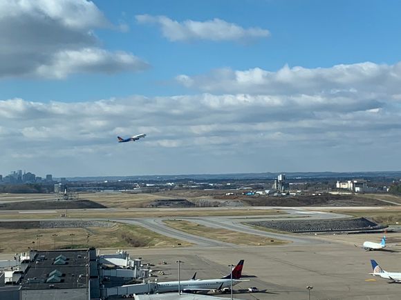 View of the runway and gates 