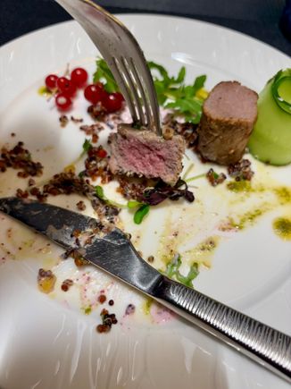 Cooked medium rare and very juicy and tender