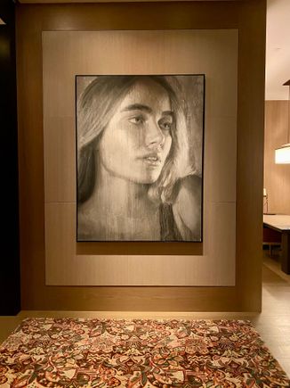Entrance to the suite — who is this lady? 
