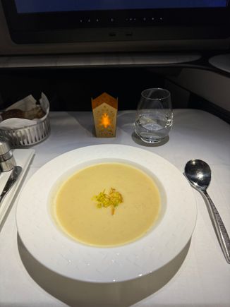 Roasted honey parsnip Soup with crispy leeks