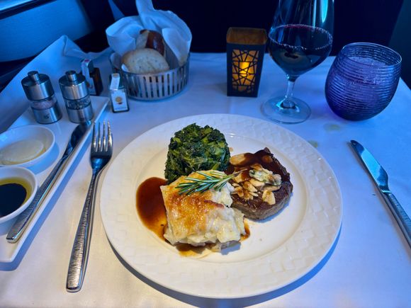 Steak was a hockey puck, as expected, but honestly after trying the other 3 items over the last few months, they’re all equally as bad. The kale was a flavorless ball, and the potatoes were a salt bomb. Didn’t even bother with dessert.