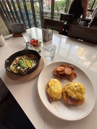 Eggs Benedict and Egg White Frittata