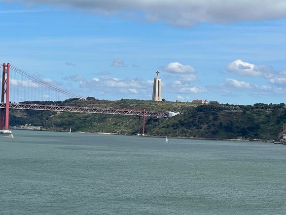 Bridge and Statue of Christ across the river