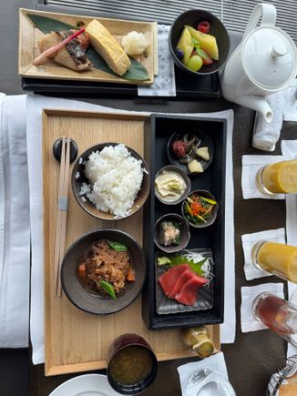 Tokyo tower view of the Japanese breakfast.