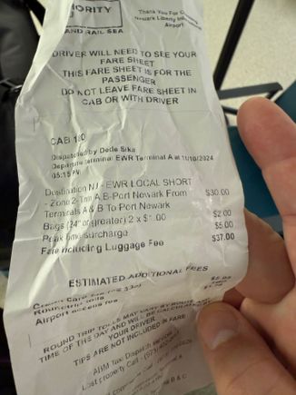 I had to go land side from Terminal A —>B today with two bulky bags. Thought I would try a taxi and was shocked to see a rate of $37 for the 3 minute drive!
