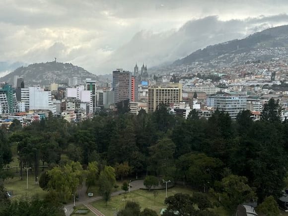 Nice views including the towers of Basilica Voto Nacional from the 17th floor 