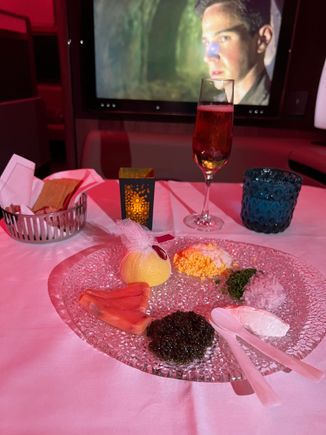 caviar with rose champagne