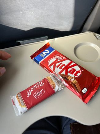 YTZ-YUL return flight, choice of Miss Vickies, Giant KitKat and Biscoffs