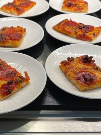 I can not find the meaty, cheesy and fatty stuff anymore, so here is what left of other stuff.
Trust me, it looks like a Chicago pizza shop slice ... may be next time.