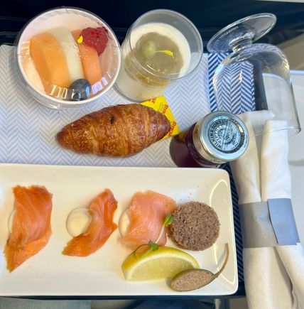 Smoked salmon with what appeared to be pate