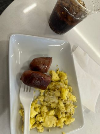 Breakfast in the AC ( eggs were weird fyi)