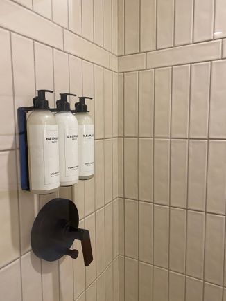 Balmain toiletries in bathroom