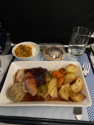 Xmas dinner on our TFS/LGW flight last night. Not bad at all and the mince pie was nice. Half empty flight so all very relaxed. 
