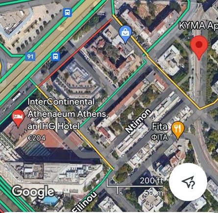 Google map showing the location of proximity of 
Kassomouli	Κασομούλη Tramstop to the hotel
