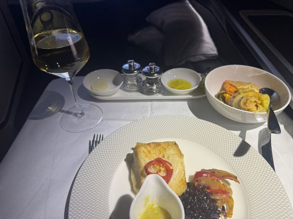 Seabass with the Chablis.  Enjoyed both.