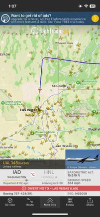 This was my second ever diversion. My first was LAX-COS, not being able to land at DEN due to fog.
