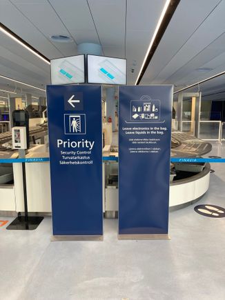 Entrance to security line. They have lots of the new machines which don’t require you to take out liquids or laptops