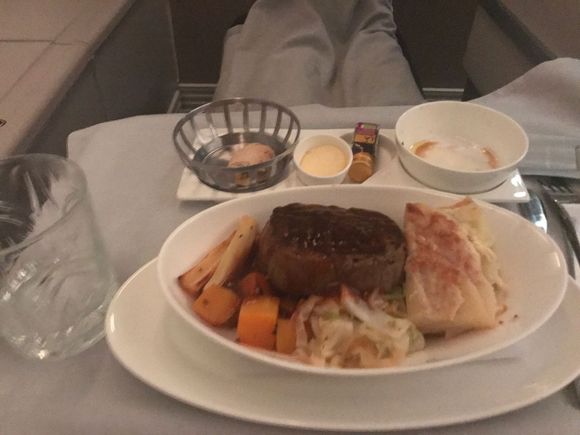 Beef main - fairly standard, but not overcooked by any means (besides, perhaps, French standards) and decent sides.