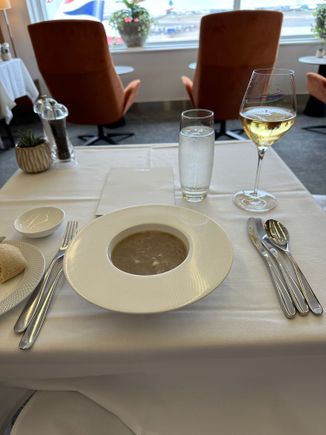 Didn’t need much ahead of my flight but wanted to try the Dining Room for the first time and a couple of starters and then the sorbet were just right. 