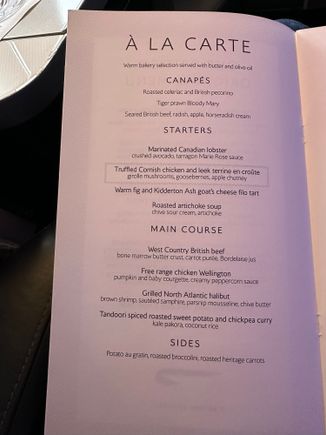 In case you’ve not tracked one down this menu from BA 227 is the same as BA 197