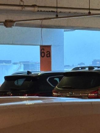 Reminding myself where I parked! The awful weather in the Bay Area clearly evident!