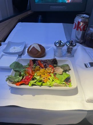 Salad was very good and could not resist a warm pretzel roll...
