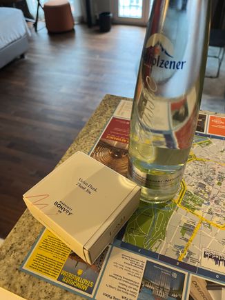 Welcome gift with unusual chocolates 