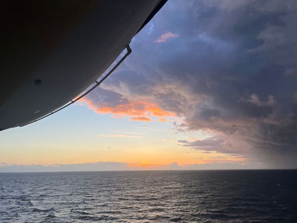 Sunset on the last evening, off Cornwall