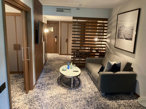 Look back into the living, we now go left into the bedroom (can be closed by sliding door)
