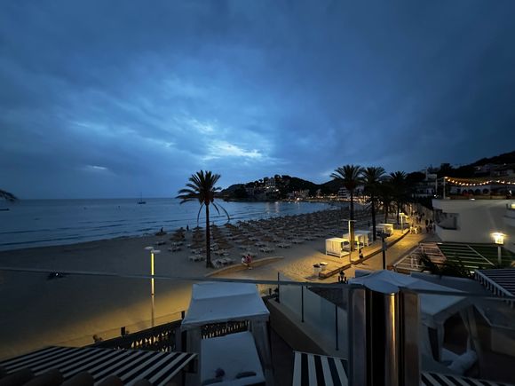 Evening view from tapas restaurant