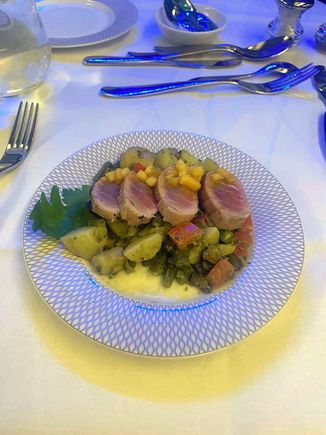 Light meal - sole with lemon sauce (once again, my own plating, so not very professional)