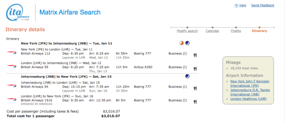 Flights, dates, booking inventory, mileage, fare.