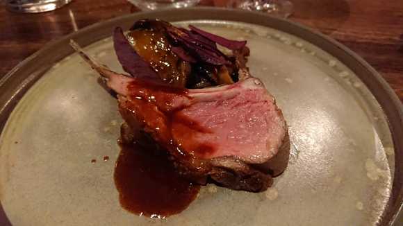 rack of lamb, jerusalem artichoke, pleurottes mushrooms