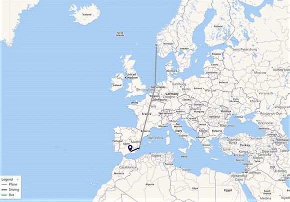 Travel itinerary.