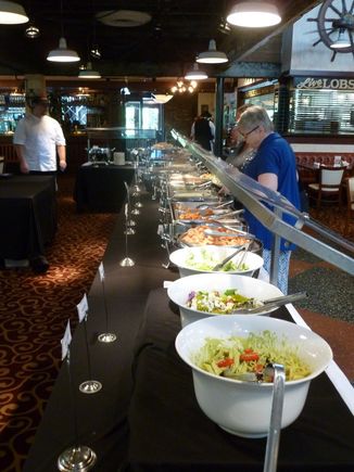 Looking down from the salad side