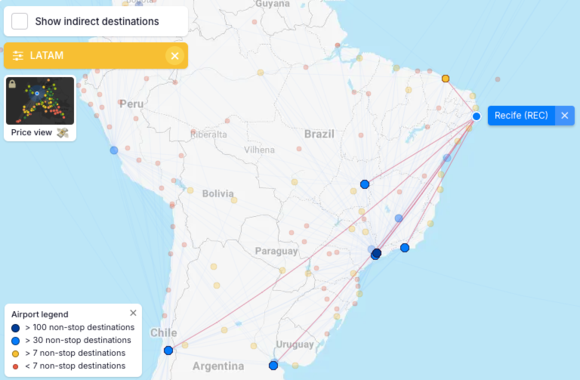 LATAM routemap from REC