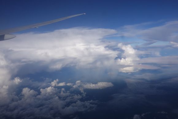 Spectacular view of Cumulonimbus clouds over Mozambique (EK772 CPT-DXB)