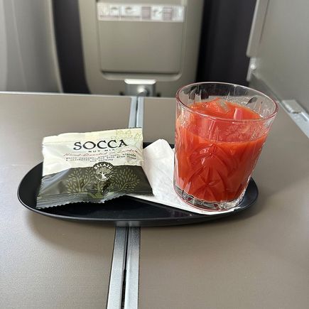 Time for tomato juice and nuts.