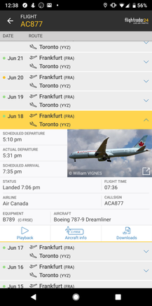 Flight radar history 