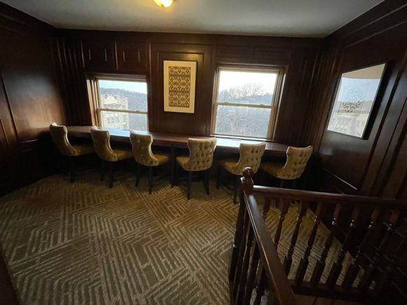 Sitting area on other side of elevator from main lounge area