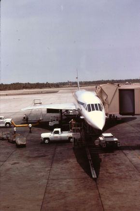 Concorde at BAH, May 1980. I was a year out of university, and a year into my job in Oman, making a stop in Bahrain on my way home for days-off, and spending those hard-earned Dinars supersonically.