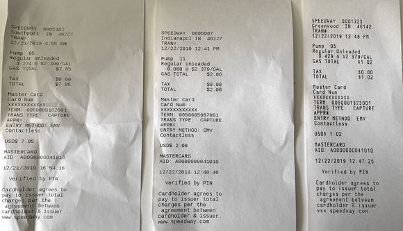 Receipts, hid some specific personal info, but should give an idea for those who want proof. :-)