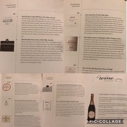 Wine menu 
(Nov. 2019)