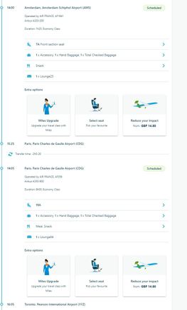 Updated Toronto flights