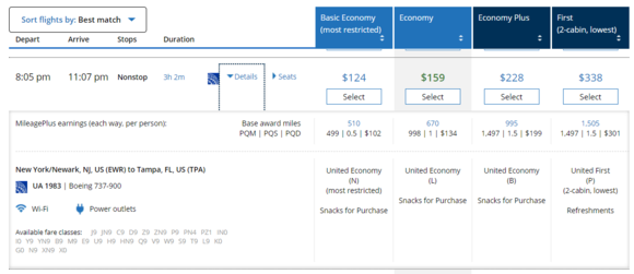 "Economy Plus" with a B fare